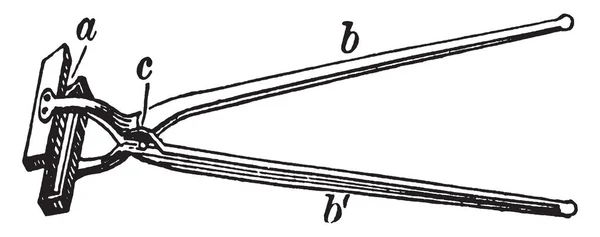 Esta Ilustración Representa Pinch Tongs Que Utiliza Recogiendo Piezas Carbón — Archivo Imágenes Vectoriales