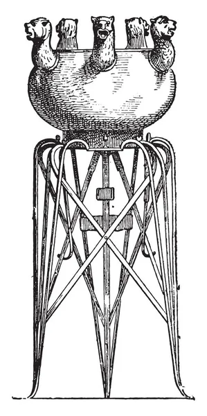 Етруських Штатив Vintage Вигравірувані Ілюстрації Приватне Життя Давньої Антик Сім — стоковий вектор