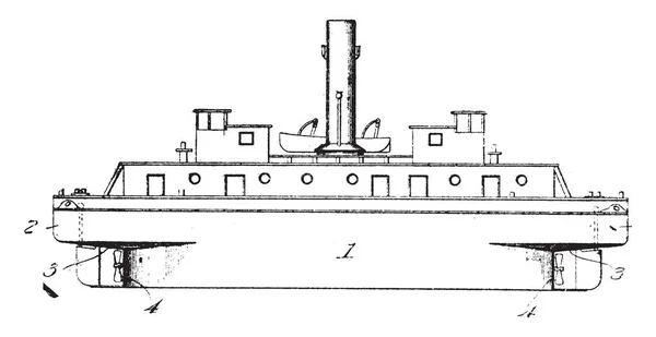 Petit Remorqueur Est Petit Bateau Puissant Conçu Pour Tirer Pousser — Image vectorielle