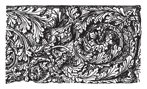 Rinceau Від Храму Сонця Vintage Штриховий Малюнок Або Ілюстрація Гравіювання — стоковий вектор