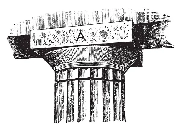 Abacus Tilltro Grekiska Romerska Arkitektur Hylla Platta Vintage Linje Ritning — Stock vektor