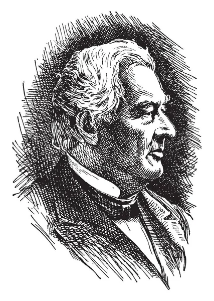 ミラード フィルモア 1800 1874 彼は護る 1850 年から 1853 年にホイッグ党のメンバーとニューヨーク ビンテージの線描画や彫刻イラストから元米国代表の第 — ストックベクタ