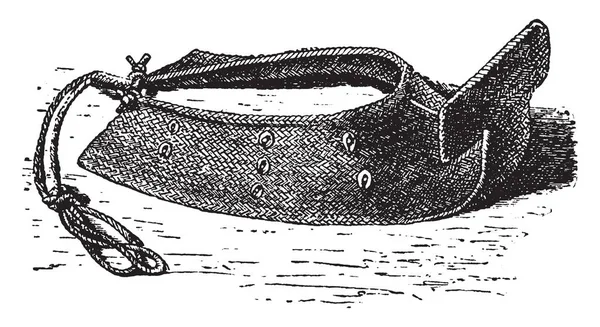 Protector Cabeza Utilizado Por Tribus Antiguas África Dibujo Línea Vintage — Archivo Imágenes Vectoriales