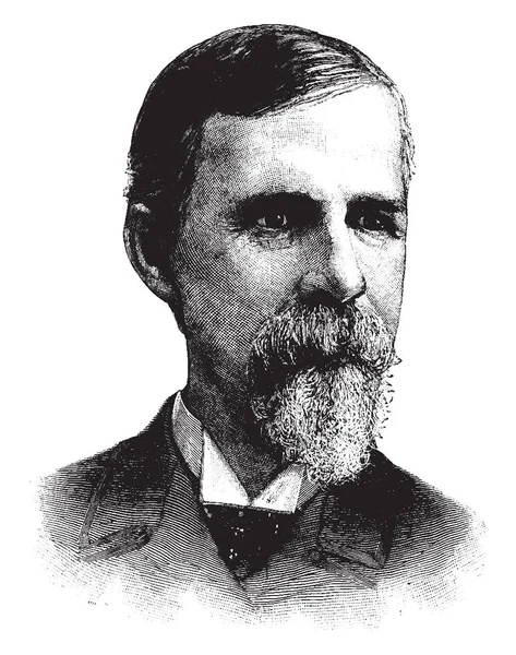 一般的なラッセル アルジェ 1836 1907 彼はミシガン州 ミシガン州 ヴィンテージの線描画や彫刻イラスト 知事からアメリカ合衆国上院議員 — ストックベクタ