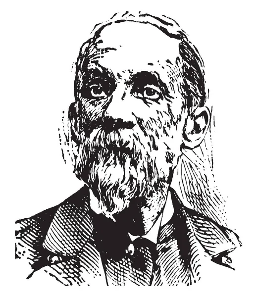 约瑟夫惠勒将军 1836 1906 他是一个美国军事指挥官 政治家和在邦联州陆军的骑兵将军 复古线条画或雕刻插图 — 图库矢量图片