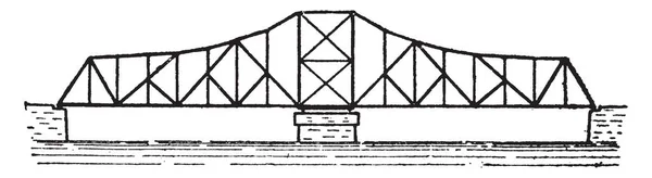 Questa Illustrazione Rappresenta Brdige Swing Disegno Linea Vintage Incisione Illustrazione — Vettoriale Stock