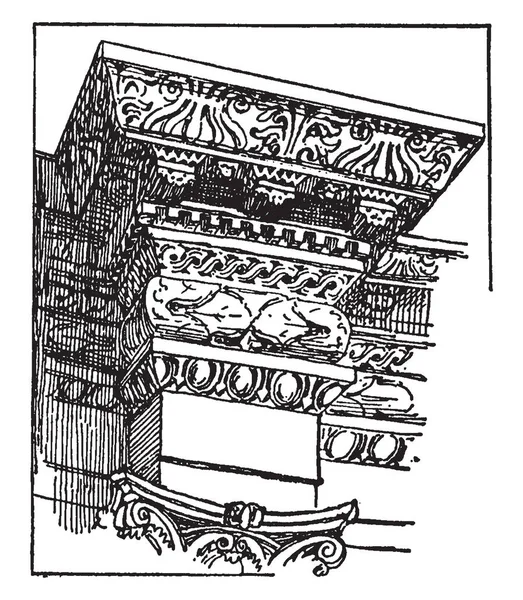 Palast Der Diokletianischen Detail Imposantesten Römisch Ruinen Existenz Zeit Vintage — Stockvektor