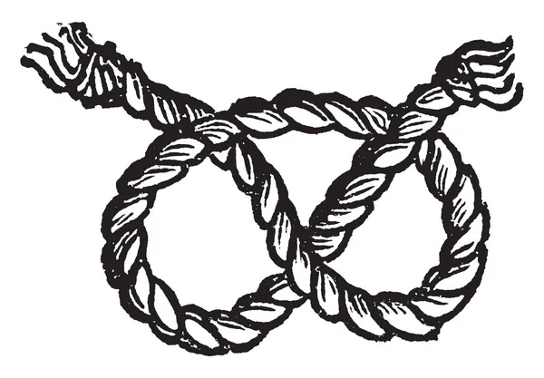 斯塔福德结是一个独特的三环状结 是英国郡的传统符号 复古线条画或雕刻插图 — 图库矢量图片