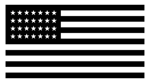 星のアメリカ合衆国の国旗 1846 このフラグは 旗の左上隅で白と青の四角形とを交互に赤の横縞 白い四角形 ビンテージの線描画や彫刻イラスト内の 先の尖った星 — ストックベクタ