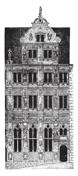 Gevel Van Het Gebouw Van Hendrik Wise Heidelberg Kasteel 1601 — Stockvector