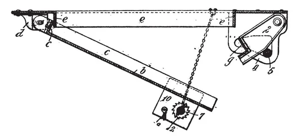 Cette Illustration Représente Fonction Trap Door Dessin Ligne Vintage Illustration — Image vectorielle