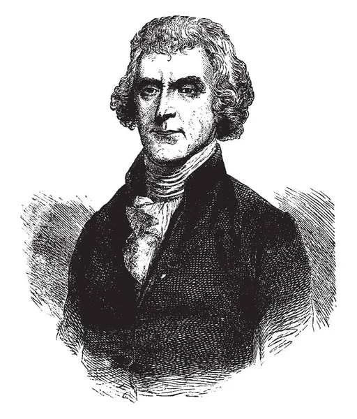 Thomas Jefferson 1743 1826 Était Père Fondateur Américain Auteur Principal — Image vectorielle