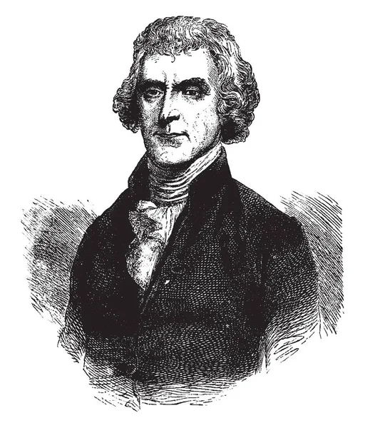 Thomas Jefferson 1743 1826 Był Amerykański Ojciec Założyciel Główny Autor — Wektor stockowy