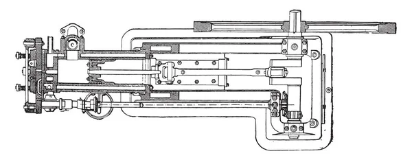 Motor Otto Plano Vista Horizontal Seccional Largo Del Eje Del — Archivo Imágenes Vectoriales