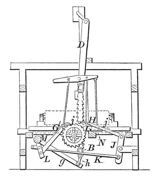 Esta Ilustração Representa Máquina Serrar Que Está Usando Uma Lâmina —  Vetores de Stock