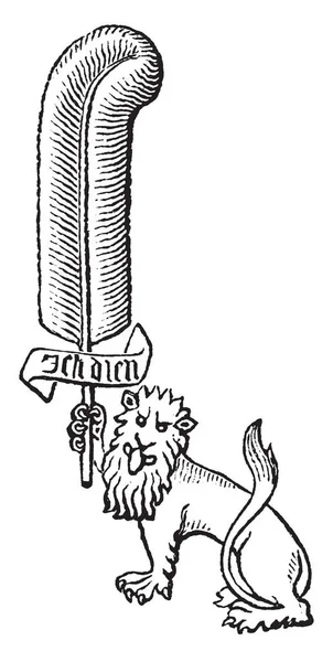 爱德华五世的徽章是英国的国王 复古线图画或雕刻例证 — 图库矢量图片