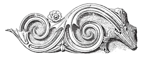Ornament Choragic Monument Lysicrates Athens Vintage Engraved Illustration — Stock Vector