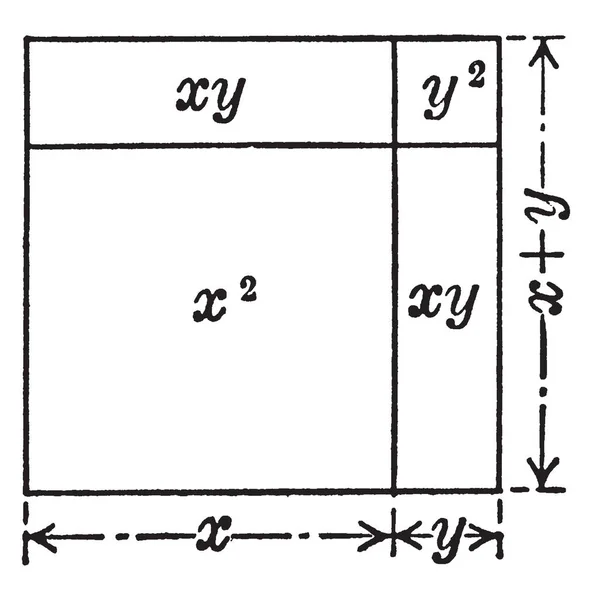 Denna Illustration Representerar Representation Algebraiska Produkt Vintage Linje Ritning Eller — Stock vektor