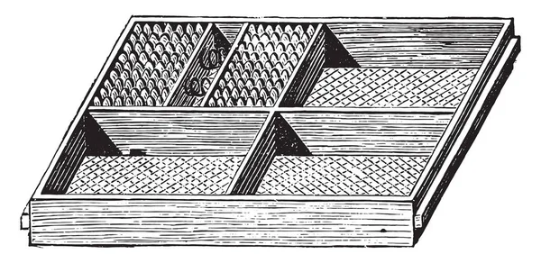 Secadora Rack Ilustración Grabada Vintage Enciclopedia Industrial Lami 1875 — Archivo Imágenes Vectoriales