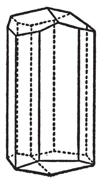 Tento Diagram Znázorňuje Krystalu Turmalínu Vintage Kreslení Čar Nebo Gravírování — Stockový vektor