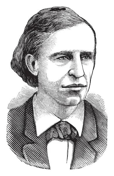 Дэвид Свинг 1830 1894 Учителем Священнослужителем Сша Рисовал Винтажные Линии — стоковый вектор