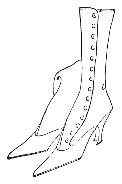 高系鞋带是20世纪初的设计 复古线条绘制或雕刻插图 — 图库矢量图片