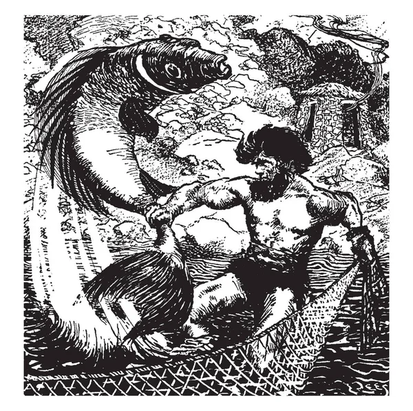 Loki Adegan Ini Menunjukkan Seorang Pria Berdiri Kapal Dan Memegang Stok Vektor Bebas Royalti