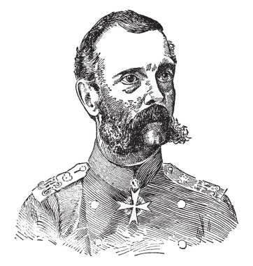 Alexander II Rusya, 1818-1881, 1881 1855 Rusya İmparatoru, aynı zamanda Polonya, vintage çizgi çizme veya oyma illüstrasyon kral oldu