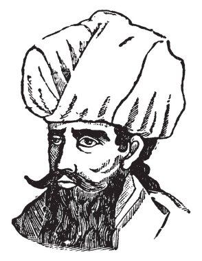 Muhammed, o Peygamber ve Islam, vintage çizgi çizme veya oyma illüstrasyon kurucusu oldu