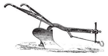 Demir Çağı Eckert, vintage oyulmuş illüstrasyon için pulluk. Endüstriyel ansiklopedi E.-O. Lami - 1875