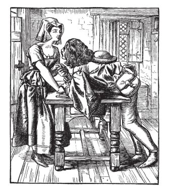 Bir kez bir hafta çizim İngiliz sanatçı Charles Keene tarafından 1859 yılında İngiliz sanatçı Charles Keene, vintage çizgi çizme veya oyma illüstrasyon için katılmak isteyen olanlar oldu.