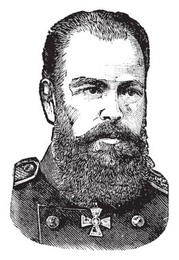 Alexander III, 1845-1894, 1894 1881 Rusya İmparatoru, aynı zamanda Polonya, vintage çizgi çizme veya oyma illüstrasyon kral oldu