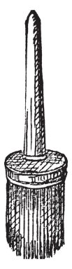 Fırça kılları, vintage çizgi çizme veya oyma illüstrasyon bir araçtır.