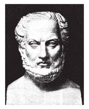 Thucydides, o bir Atinalı tarihçi ve çizim veya illüstrasyon oyma genel, vintage çizgi oldu