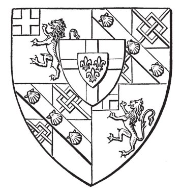 Spencer Churchill silah olduğu hanedan ceket, vintage çizgi çizme veya oyma illüstrasyon.