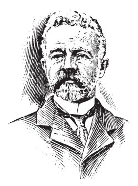 Henry Cabot Lodge, 1850-1924, bir Amerikalı Cumhuriyetçi Senatör ve tarihçi Massachusetts, vintage çizgi çizme veya oyma illüstrasyon biriydi