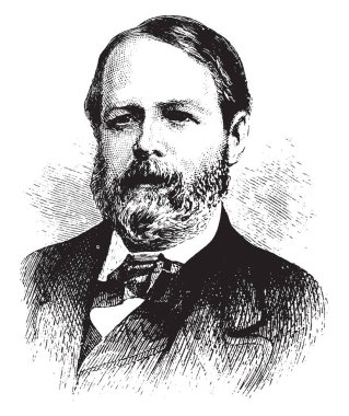 George Jones, 1811-1891, o Amerikalı bir gazeteci ve bir New York Times Gazeteler, vintage çizgi çizme veya oyma illüstrasyon kurucusu oldu