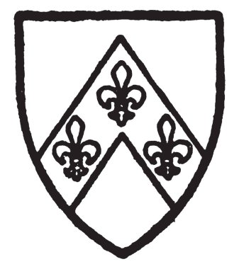 Kent Cobham Gules cheveron altın, çizim veya şekil oyma vintage çizgi taşıyordu..