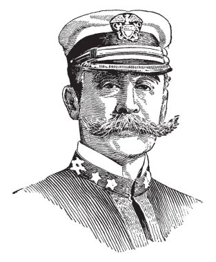 Robert E. Peary, 1856-1920, o bir Amerikan explorer ve Amerika Birleşik Devletleri asker, vintage çizgi çizme veya oyma illüstrasyon yapıldı.