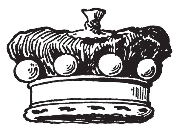 Coronet Jest Baron Crown Vintage Rysowania Linii Lub Grawerowanie Ilustracja — Wektor stockowy