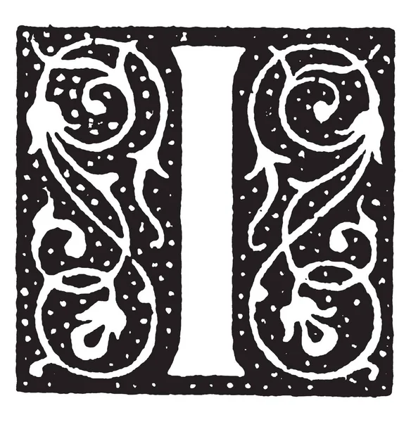 Декоративна Декоративна Літера Вінтажний Малюнок Лінії Або Гравюрна Ілюстрація — стоковий вектор