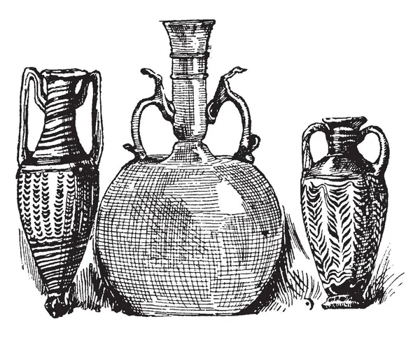 Roman Glass Est Spécimen Dessin Gravure Ancienne Vintage — Image vectorielle