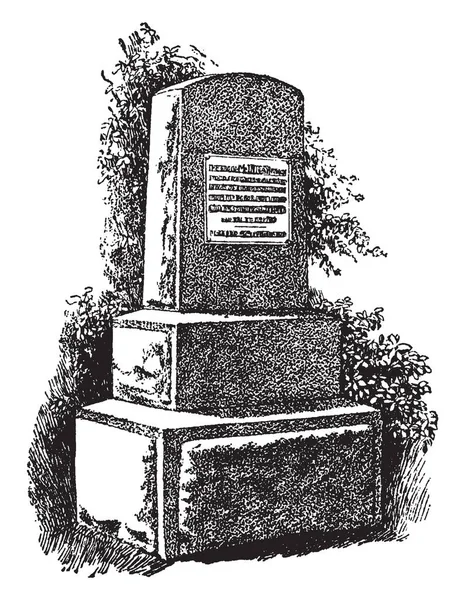 Esta Foto Monumento Manzana Mcintosh Erigida Por Popular 1912 Mcintosh — Vector de stock