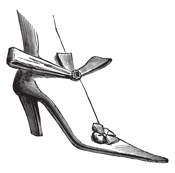 の下で裁判所の靴 ヴィンテージには 図が刻まれています 産業百科事典 1875 — ストックベクタ