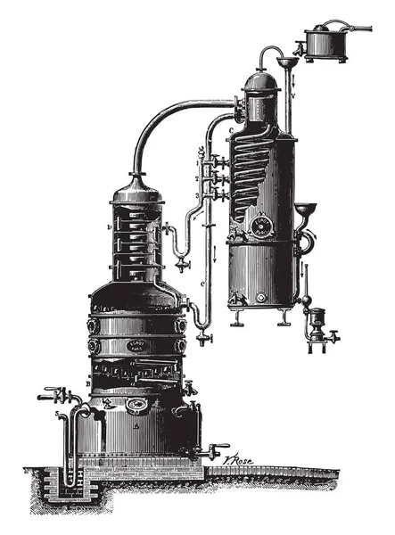 Dispositivo Egrot Ilustración Grabada Vintage Enciclopedia Industrial Lami 1875 — Archivo Imágenes Vectoriales