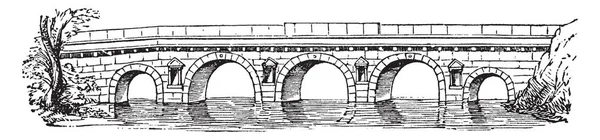 Pons Ariminum Ponti Greci Sono Stati Costruiti Interamente Legno Ponte — Vettoriale Stock