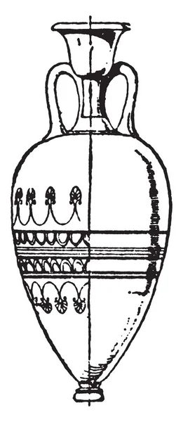 ギリシャ花瓶は 鍵の記号 ビンテージの線描画や彫刻イラストなど古代ギリシャの素敵な考古学的記録の大部分 — ストックベクタ