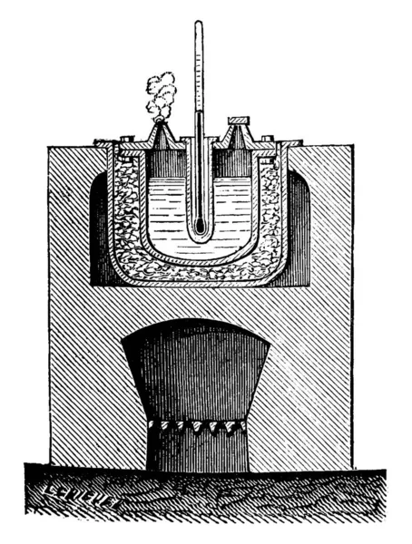 Préparation Phosphore Rouge Illustration Gravée Vintage Encyclopédie Industrielle Lami 1875 — Image vectorielle