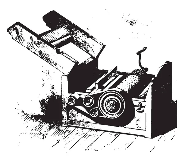 Esta Ilustração Representa Cotton Gin Que Uma Máquina Que Processa — Vetor de Stock