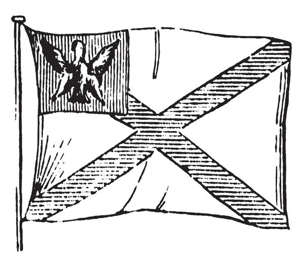 Flaga Polski 1881 Flaga Saltire Placu Górze Lewej Stronie Orłem — Wektor stockowy